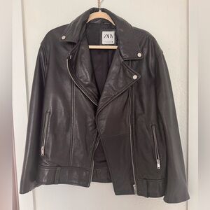 Zara Soft Vegan Leather Biker Jacket